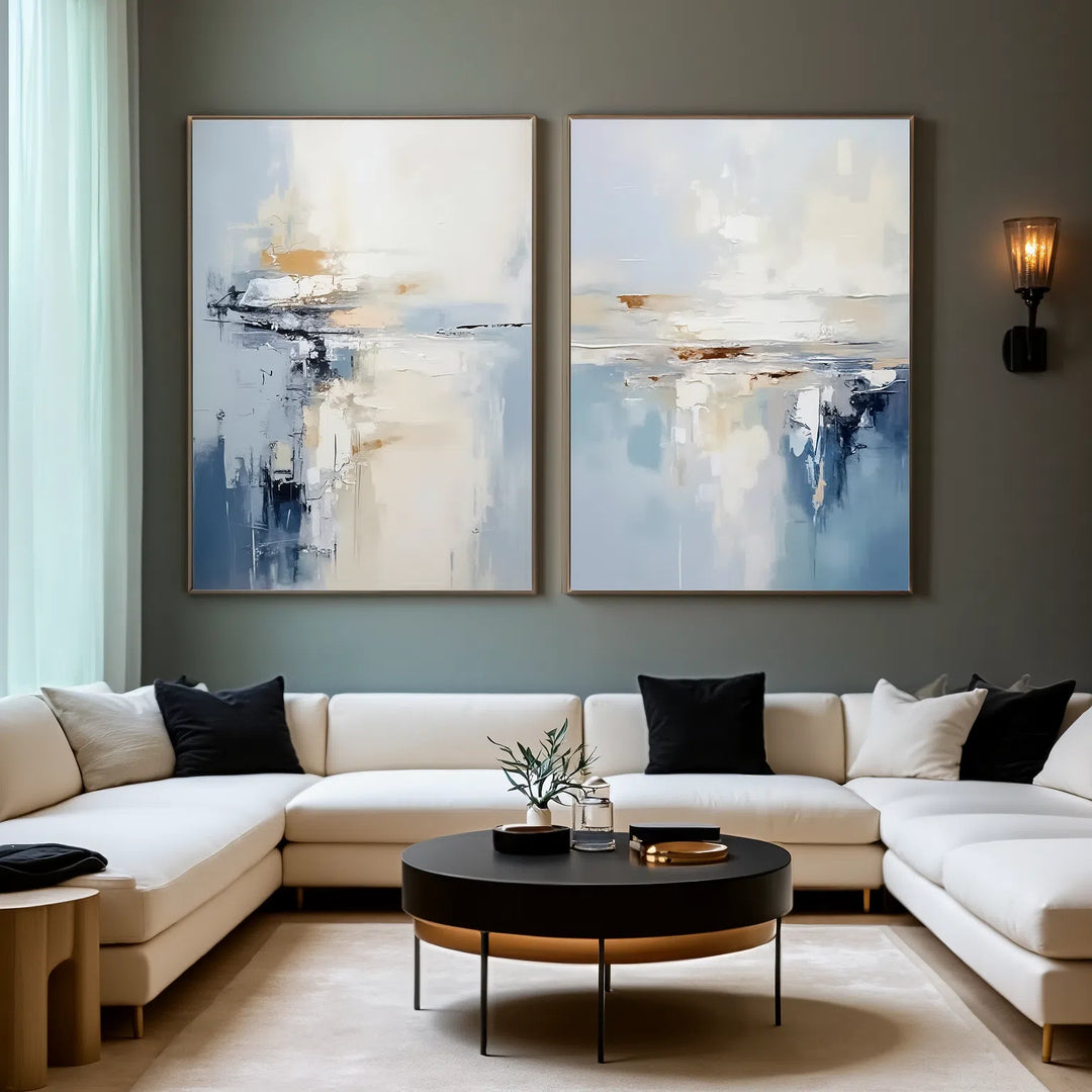 Abstract Blue Canvas Wall Art Painting #AB006