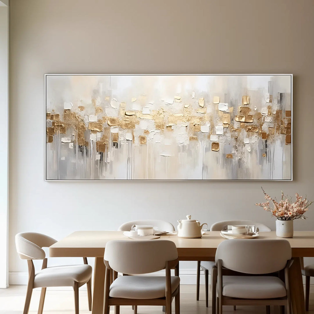 Abstract Golden Large Canvas Wall Art Painting #AB007