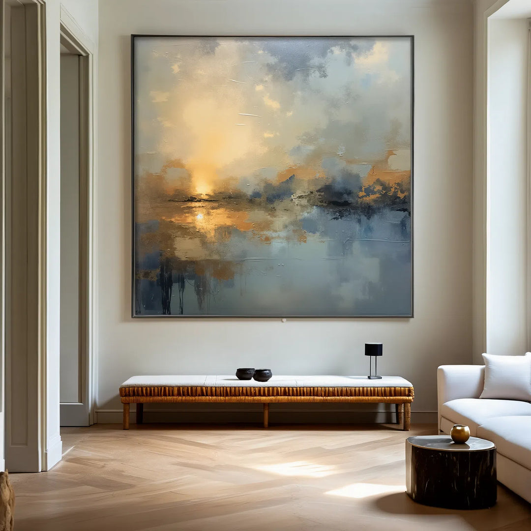 Abstract Square Large Canvas Wall Art Painting #AB008