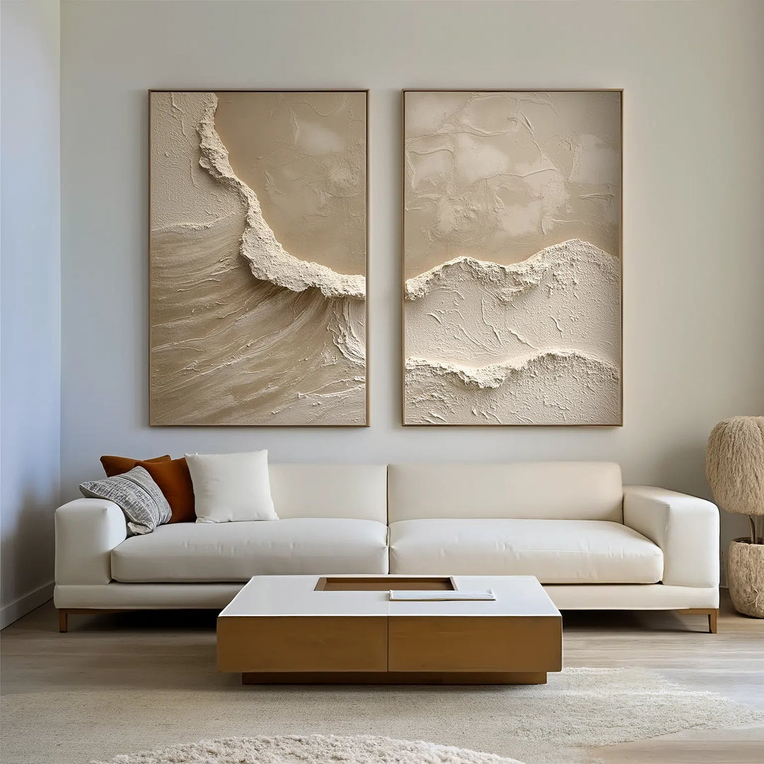 Wabi Sabi Ocean Wave Wall Art Set of 2 #WA004