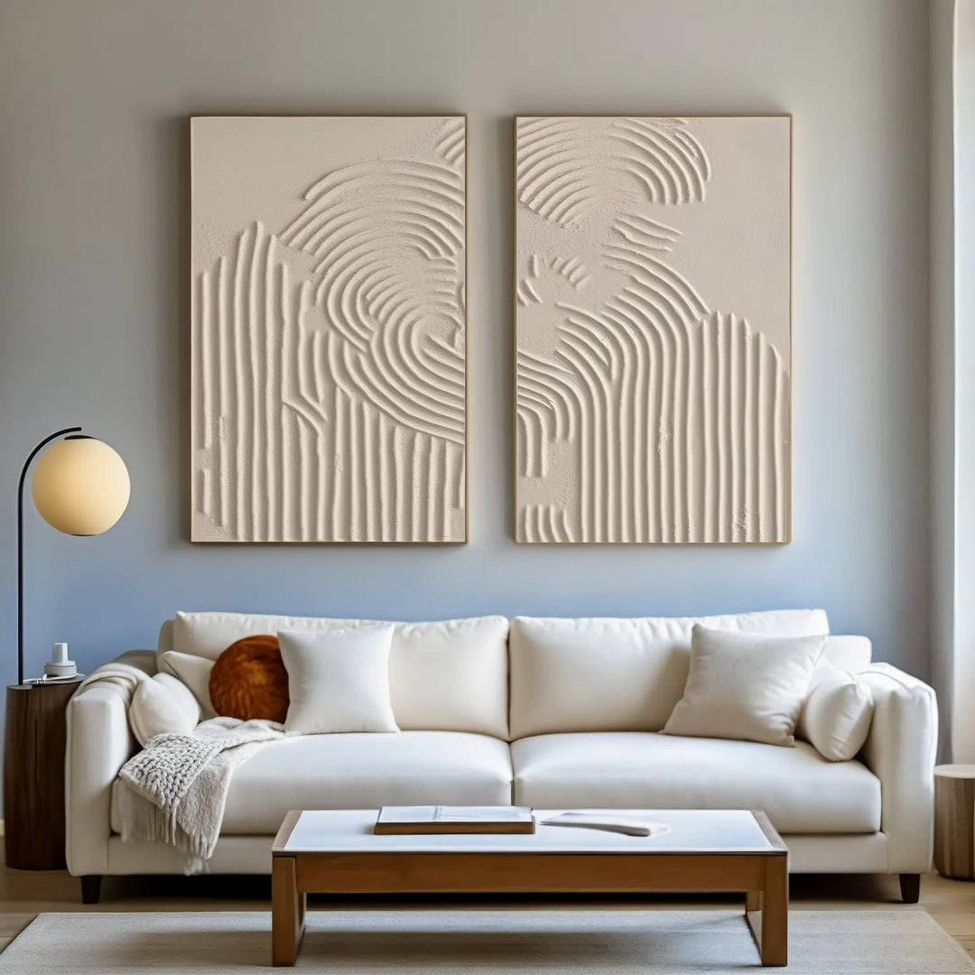 Wabi Sabi Style Texture Minimalist Wall Art Set of 2 #WA007